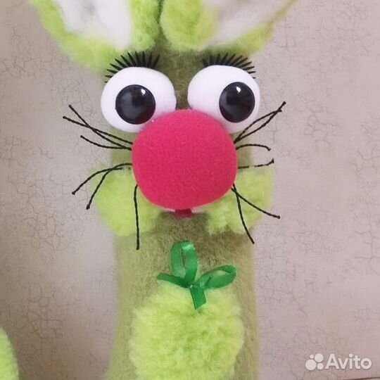 Зелёный Заяц Забавный Смешной ручная работа