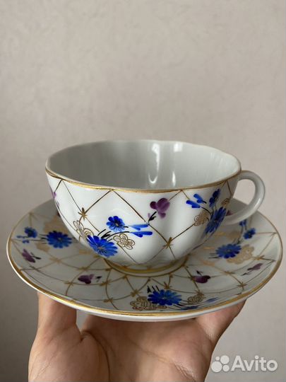 Чайная пара Лфз васильки, сахарница лфз васильки