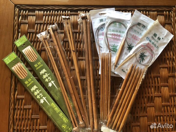 Спицы для вязания бамбуковые набор