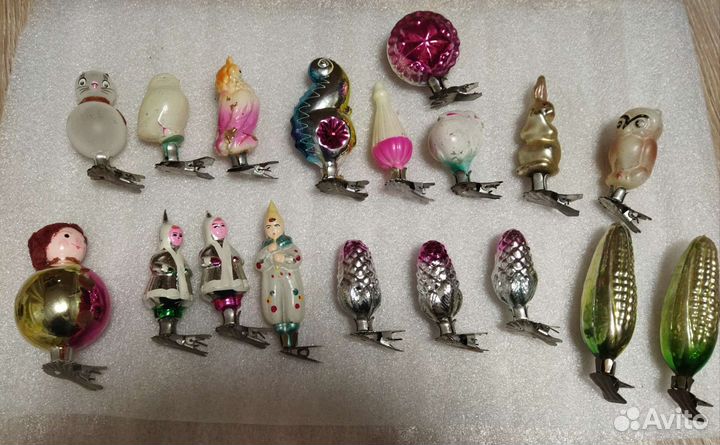 Винтажные ёлочные игрушки на прищепках