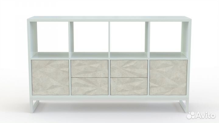 Стеллаж с ящиками белый