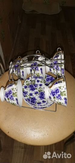 Набор чайных чашек с блюдцами 5 шт