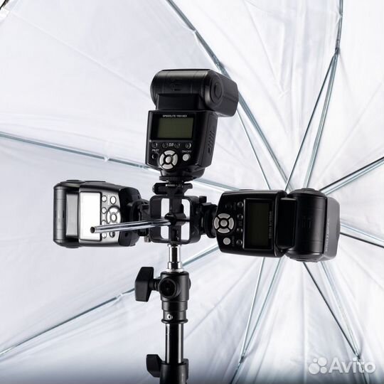 Держатель PWR для 3х вспышек с зажимом для зонта