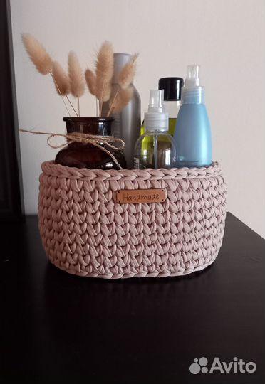Корзина интерьерная из трикотажной пряжи