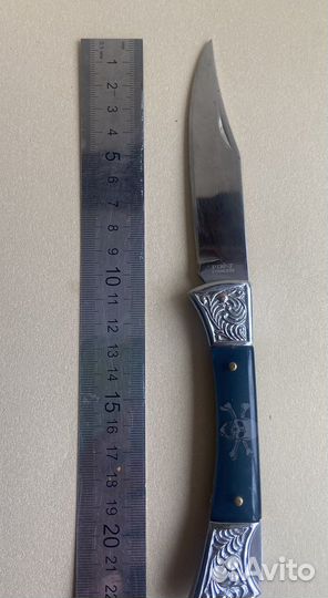 Нож складной stainless pirat череп