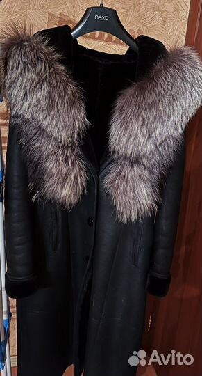 Дубленка с капюшоном