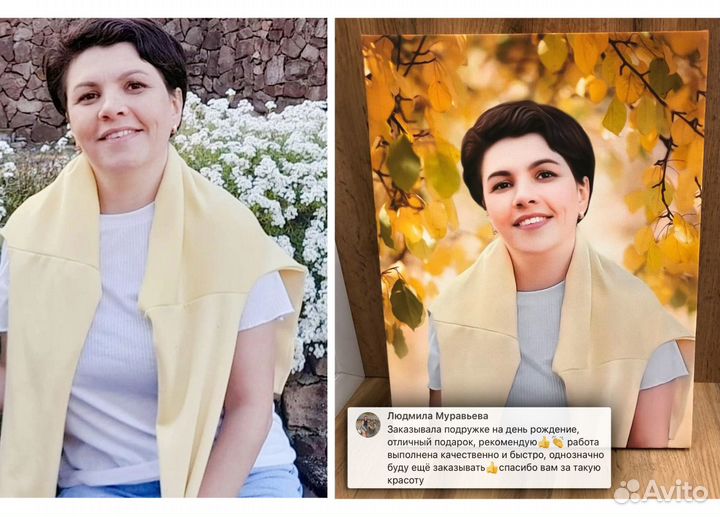 Портрет по фото на холсте на заказ Петербург