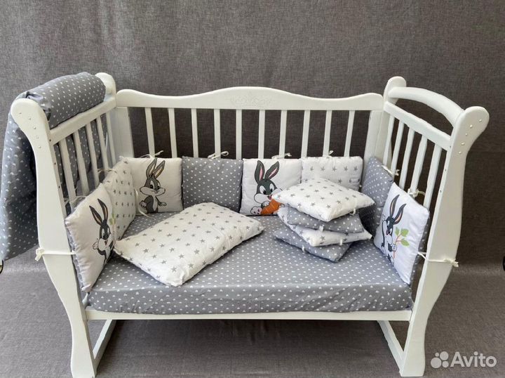 Комплект бортики в кроватку для новорожденных