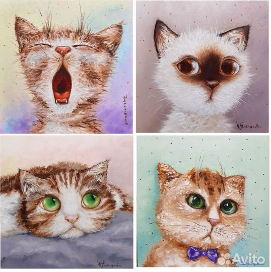 Картины котят, Картина с кошкой, Портрет кота