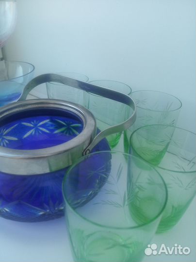 Цветное стекло посуда СССР