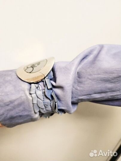 Кожаный пиджак женский, 42 р-р, винтаж