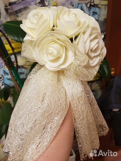 Цветы искусственные, цвет шампань