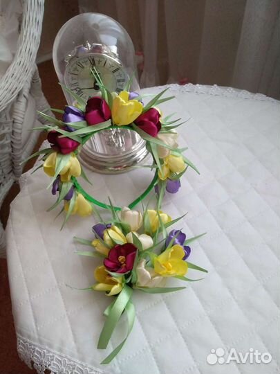 Ободок и брошь