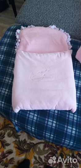 Комплект на выписку (Розовый, велюр) распошонка, п