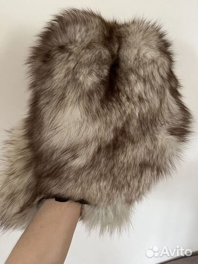 Шапка зимняя ушанка меховая песец натуральный