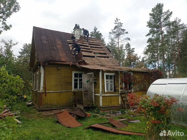 Снос дачного дома, разбор демонтаж фундамента