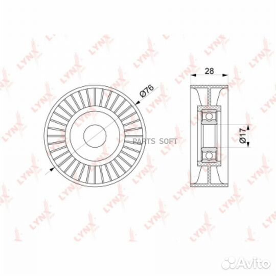 Lynxauto PB5218 Ролик натяжной приводного ремня
