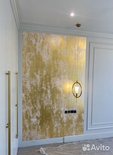 Декоративное оформление стен, потолков поталью