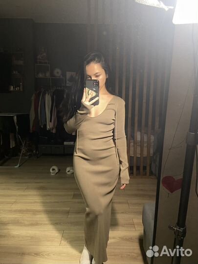 Платье lime оливковое 40