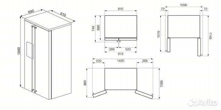 Холодильник Smeg SBS963N Новый