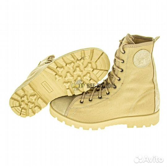 Ботинки пчеловода Камуфляж песок (кожа и лен)