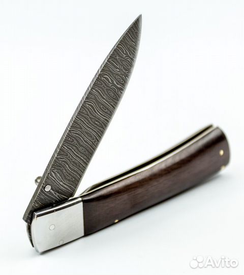 Нож складной ручной работы из дамасска