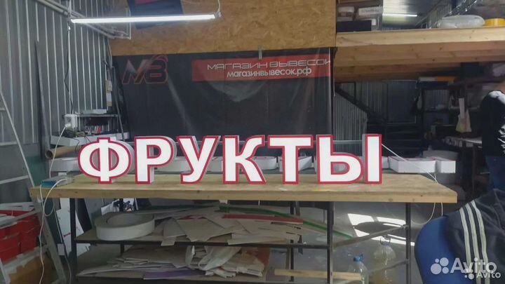 Рекламная вывеска фрукты овощи