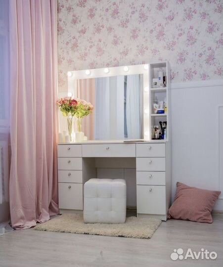 Гримерный столик/туалетный столик стеллаж 120