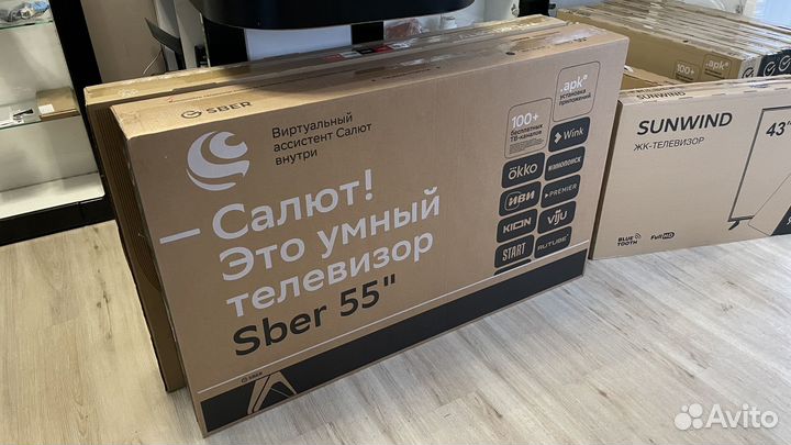 Новый 4К андроид смарт телевизор 55U4127 sber