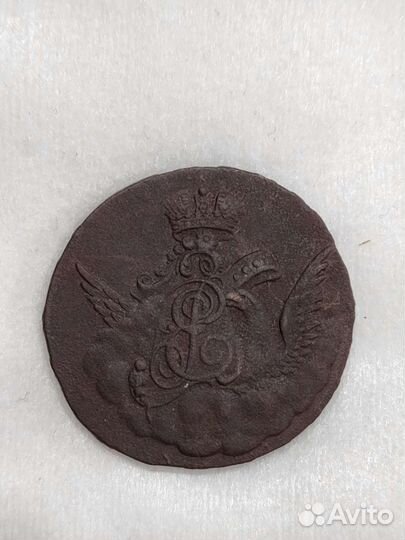 1 копейка 1756 год Гурт надпись.Оригинал.Редкая