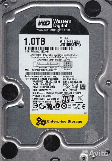 Жесткий диск HDD 1тб Western Digital