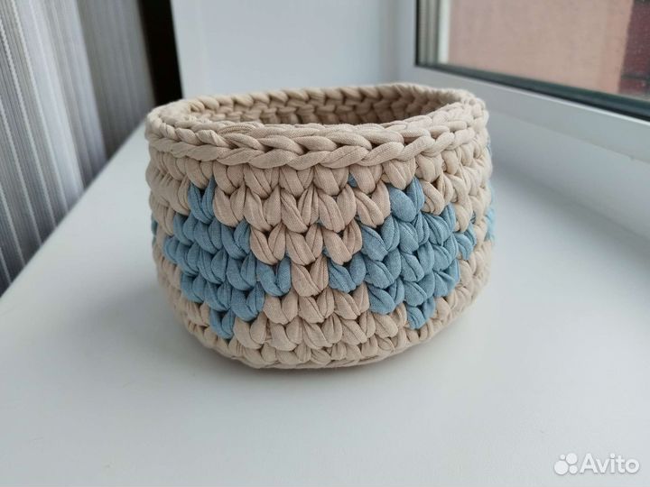 Набор вязаных корзин