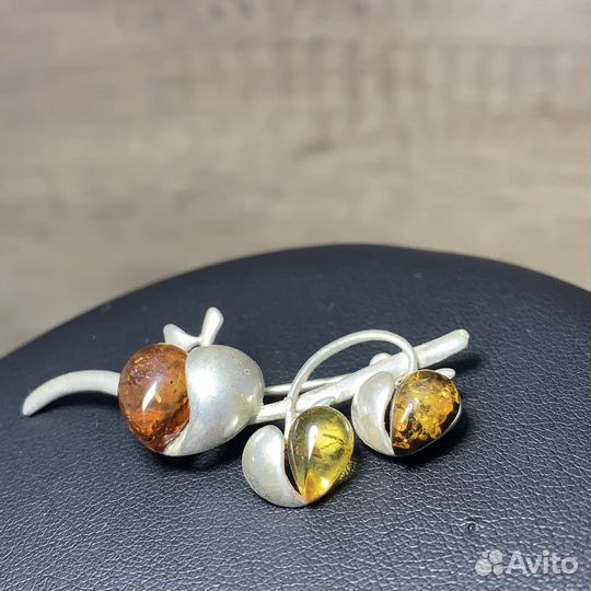 Винтажная Брошь С Камнями Яблоки Ретро