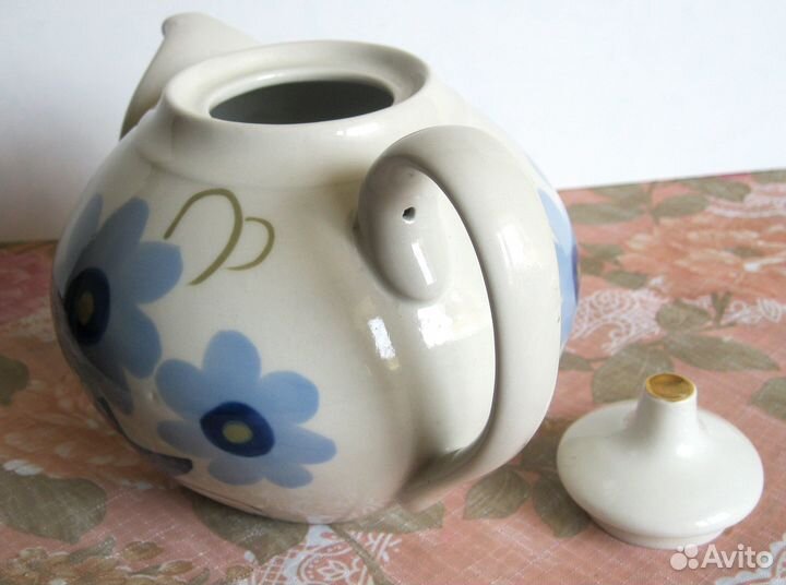 Большой фарфоровый чайник, лоз (лзфи) 1,8 л, СССР