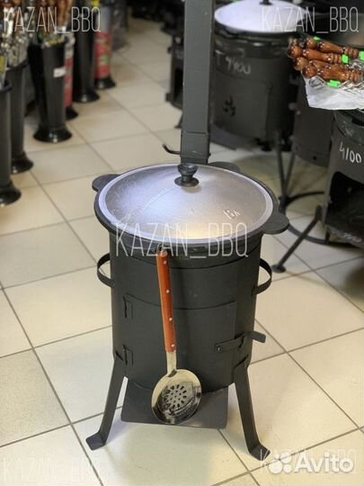 Комплект казан чугунный и печь с трубой