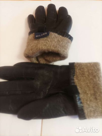 Кожаные перчатки Италия р. 6 1/2