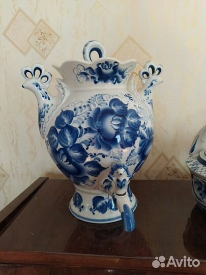 Самовар электрический, чайник гжель