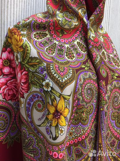 Павловопосадский платок 148*148 шерсть