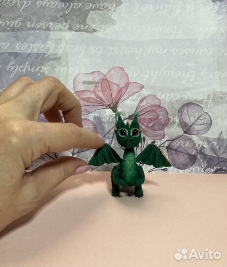 Миниатюрная игрушка Дракончик. Ручная работа