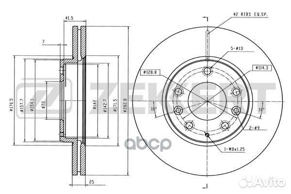 Диск торм. перед. Mazda 6 I 02- bs-5389 Zekkert