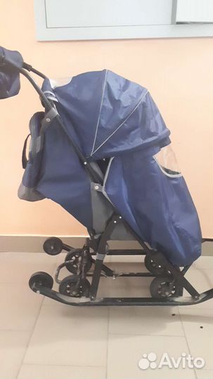 Детские санки коляска с колесами