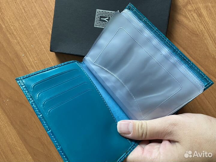 Бумажник водителя нат.кожа