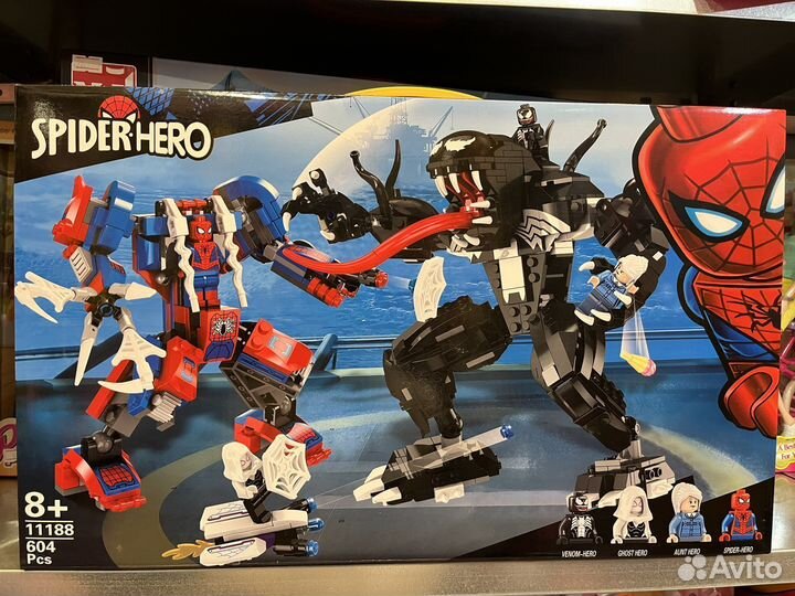 Конструктор человек паук и веном 604 детали