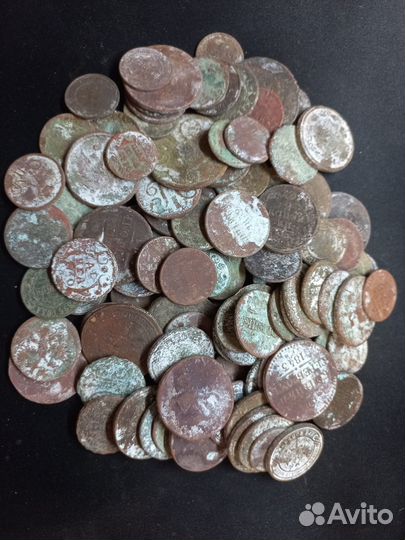 Клад, часть большого клада монет Царской России