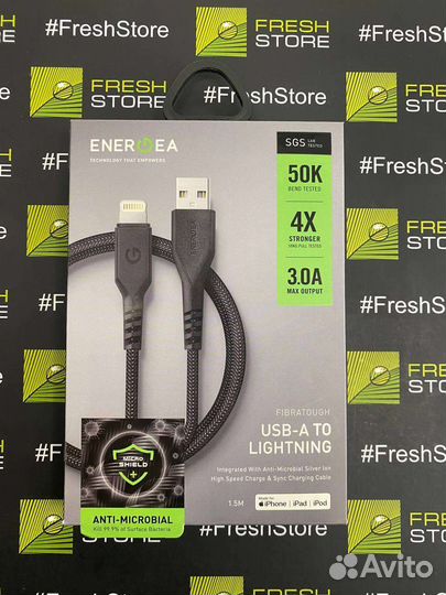 Кабель EnergEA FibraTough USB-A/Lightning 1,5m
