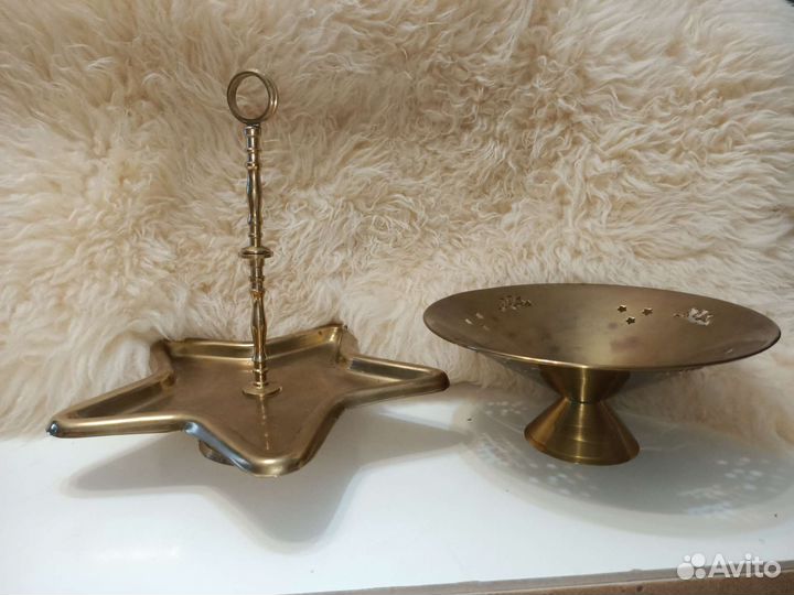 Ваза для фруктов Латунь винтаж Германия