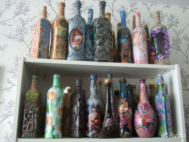 Бутылка декупаж