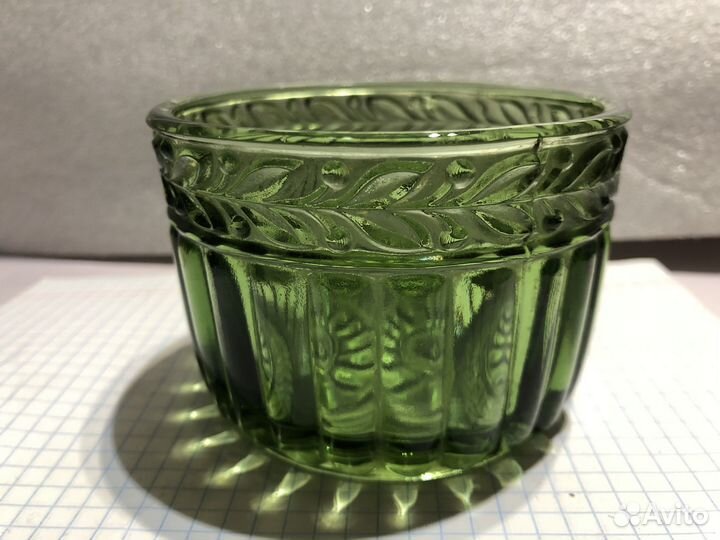 Сахарница зелёное стекло Финляндия