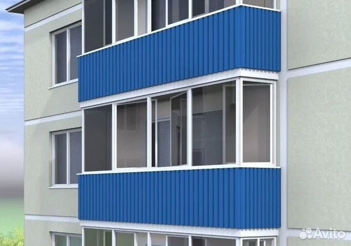 Остекление балкона 3200 на 1420 пластиковое