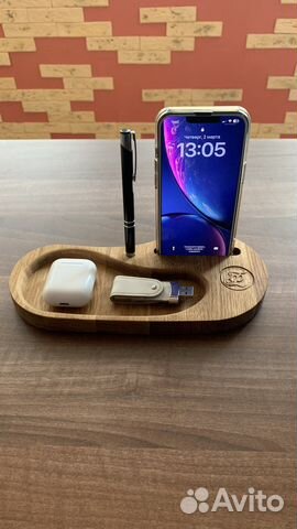 Подставка для телефона из дерева, органайзер